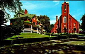 St Albans, VT Vermont ST MARY'S KATHOLISCHE KIRCHE & PFARRHAUS Religion Postkarte - Bild 1 von 2