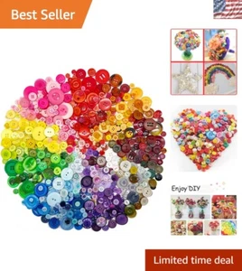 500-700 PCS Colorful Resin Craft Buttons - Ideal for DIY and Manual Crafts - Picture 1 of 9