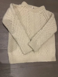 Youth Vintage Authentic Irish Wool Fisherman Sweater Youth Size 6. Code 0010 - Picture 1 of 6