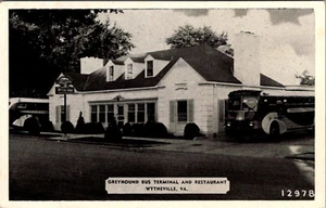 WYTHEVILLE VIRGINIA GREYHOUND BUS TERMINAL & RESTAURANT OLD POSTCARD - Picture 1 of 2