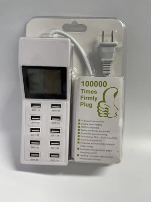 Multi 10 puertos USB estación de carga concentrador cargador de teléfono celular varios voltios 110-220 Foto 1 de 2