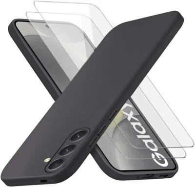 CUSTODIA SLIM NERO COVER per SAMSUNG GALAXY S24 FE + PELLICOLA VETRO TEMPERATO