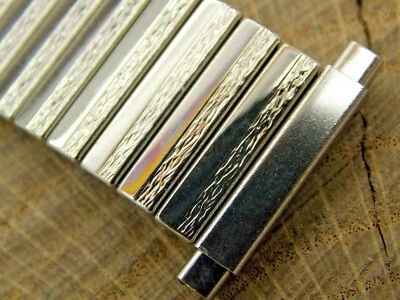 NOS Hirsch Vintage Stainless Steel Expansion Watch Band Mens Unused 16mm-21mm - Image 1 of 4