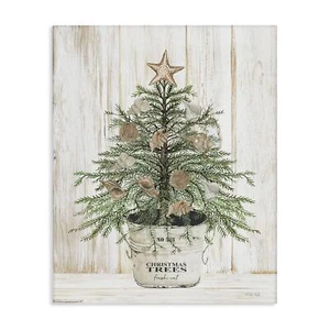 Stupell Industries Rustic Seashell Christmas Tree Canvas Wall Art, Design by ... - Picture 1 of 11