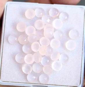 Natural Pink Chalcedony Round Cut Loose Gemstone 28.50 Ct 6 mm - Bild 1 von 2
