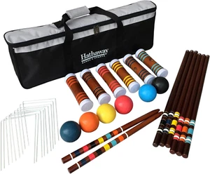 6-Player Croquet Set for Adults, Kids & Families – Includes Durable Hardwood ... - Picture 1 of 12