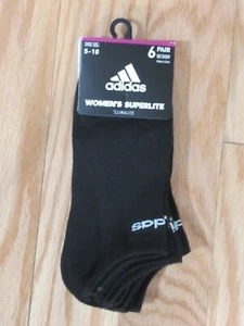 Adidas Mujer Superlite No Show Zapatillas Deportivas Calcetines Negros ~~6 PARES~~ - Imagen 1 de 4