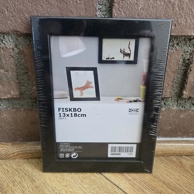 NEW: IKEA FISKBO BLACK 5"x7" Picture Frame Photo Portrait or Landscape - Image 1 of 4