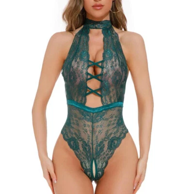 Women's Sexy Lingerie Sleepwear Babydoll Underwear Lace Dress G-String Nightwear - Image 1 of 4