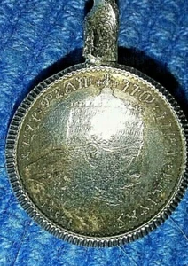 MONETA ANTICA 1889 ARGENTO condimento CUCCHIAIO SALE ETIOPIA UCCELLO corona MONETA - Foto 1 di 10