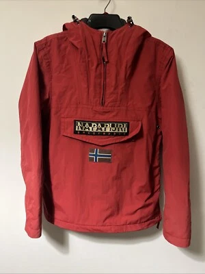 Куртка мужская Napapijri маленькая красная халат с проклеенными швами туристическая 1/4 на молнии с капюшоном - Изображение 1 из 4