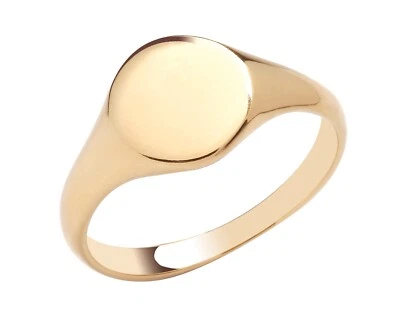 9ct Yellow Gold on Silver Signet Ring sizes J to V (Men's or Ladies) - Image 1 of 4
