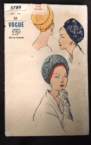 ORIGINAL Vogue 1963 Mid-Century Fashion Hat Darted Cloche Pattern Sz 22 FF UC - Picture 1 of 3