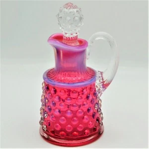 Botella de aceite opalescente arándano vidrio Fenton Cruet con tapón no 3869 - Imagen 1 de 9