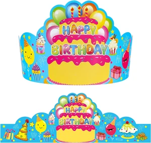 Pack of 36 Birthday Crowns for Kids - Colorful Paper Party Hats for Students Cla - Picture 1 of 7