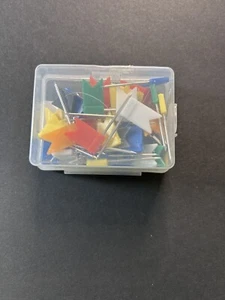 50 Pcs Map Flag Push Pins Multi Colored Decorative Flag Tacks w/ Steel Point 1” - Picture 1 of 6