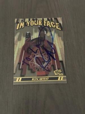 1999 Press Pass In Your Face RON ARTEST Metta World Peace HAND SIGNED Auto RC - Image 1 of 2