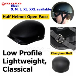Low Profile Motorcycle Classic Half Helmet Skull Cap Biker For Chopper Novelty - Bild 1 von 17