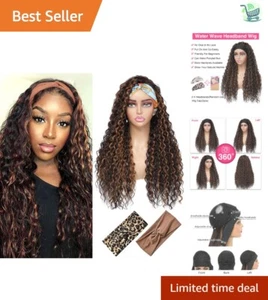 Glueless 26 Inch Synthetic Water Wave Wig - Perfect for Daily Wear & Occasions - Picture 1 of 9