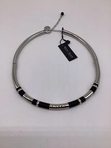 WHITE HOUSE SCHWARZMARKT SILBER & SCHWARZES HALSBAND HALSKETTE NEU MIT ETIKETT - Bild 1 von 3