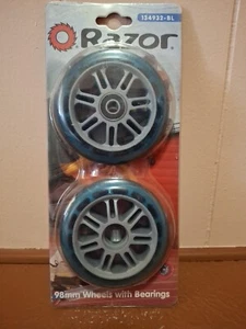 Razor 98mm Wheels with Bearings - Set of 2 - Item # 134932 Scooter Blue NEW - Picture 1 of 5
