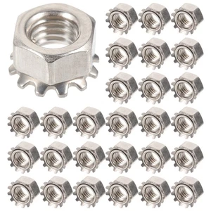 50 Pezzi Dadi Filettati Nf Bloccaggio Inox Denti Esterni Rondelle Stella - Foto 1 di 12