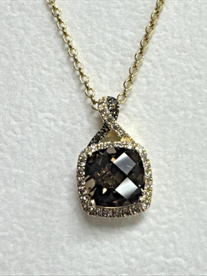 Collar de cuarzo Le Vian chocolate torcido diamantes miel oro 19" 1/5 CTW Foto 1 de 4