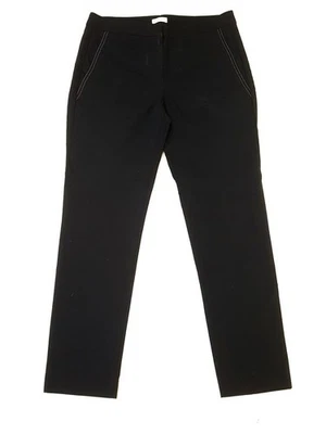 Pantalones para mujer Brunello Cucinelli negros con ribete de Monili ajustados de algodón elástico talla 4 Foto 1 de 4