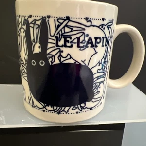 Vintage Taylor & NG Blue Le Lapin The Rabbit Orgy Ceramic Mug  Japan ADULT THEME - Picture 1 of 6