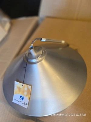 Kichler Ripley 49062NI 8 英寸 H 户外锥形金属吊坠拉丝镍 — 第 1/2 张图片