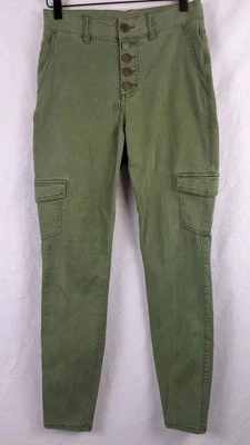 Cabi Jeans Women’s Olive Green Button Fly Skinny Cargo Pants Style 5872 Size-4 - Image 1 of 4