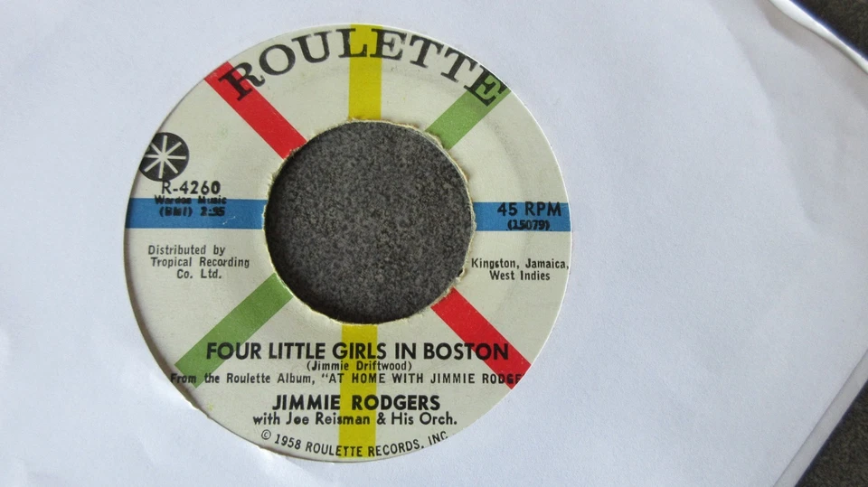 Jimmie Rodgers Wreck of the 'John B' 7" 1958 **VG** - Image 1 of 1