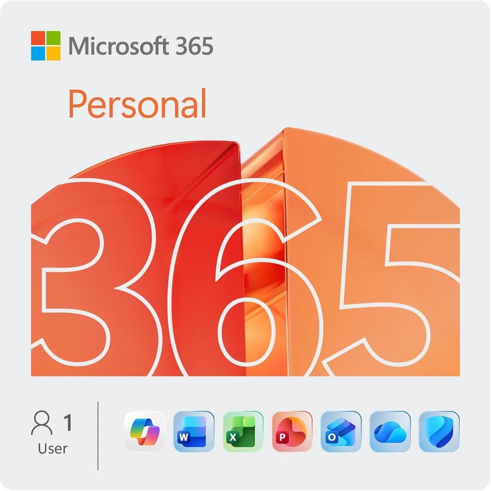 Microsoft 365 Personal | 1 Year | 1 Person | Up to 1TB Storage | AI Office Apps - Image 1 of 1