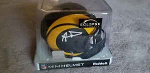Mini casco autografiado Aaron Donald Los Angeles Rams Eclipse JSA WIT413480 - Imagen 1 de 5