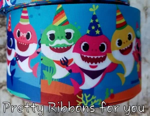 SHARKs 2" wide grosgrain ribbon the listing is for 3 yards - Picture 1 of 1