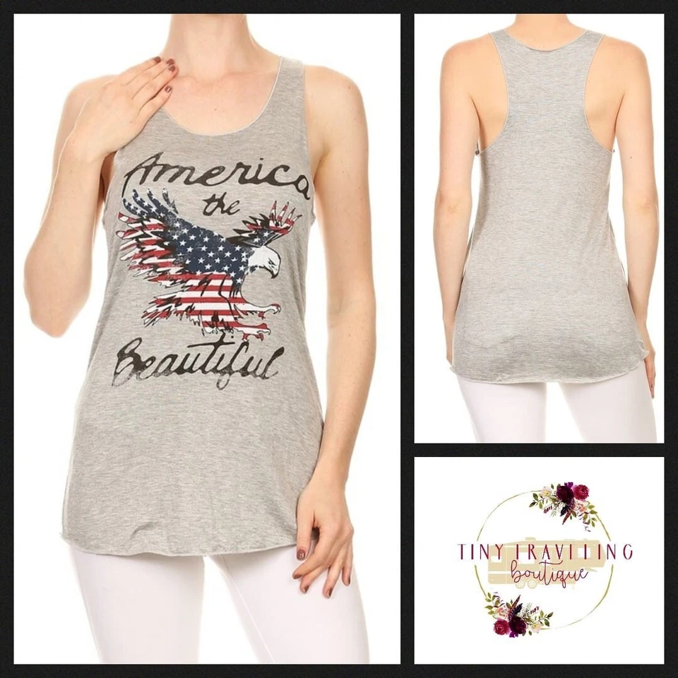 Camiseta sin mangas Patriotic America the Beautiful para mujer Foto 1 de 1