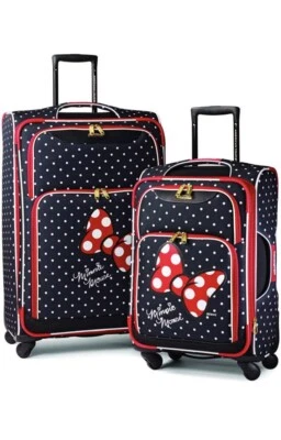 2- Piece AMERICAN TOURISTER Disney Soft-Side Minnie Mouse Bow 21” & 28” Set - Image 1 of 4