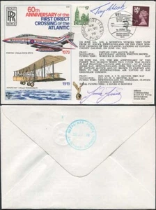 C60 60th Ann of the 1st Direct Crossing of the Atlantic Pilot and Navigator Sig - Picture 1 of 1