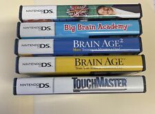 Nintendo DS 5 Game Lot CIB Brain Age 1 & 2, Big Brain Academy, Touchmaster...