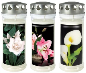 3 velas funerarias - luz funeraria - vela con motivo - vela conmemorativa - quemador permanente 150-160 horas - Imagen 1 de 5