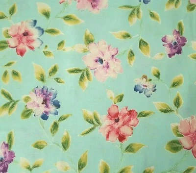 Ariel BTY Studio 8 Acolchado Tesoros Rosa Azul Púrpura Acuarela Floral sobre Aqua Foto 1 de 3