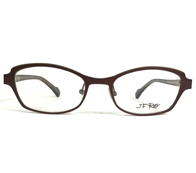 J.F Rey Eyeglasses Frames JF2622 9750 Brown Checkered Cat Eye Full Rim 52-19-145 - Image 1 of 4