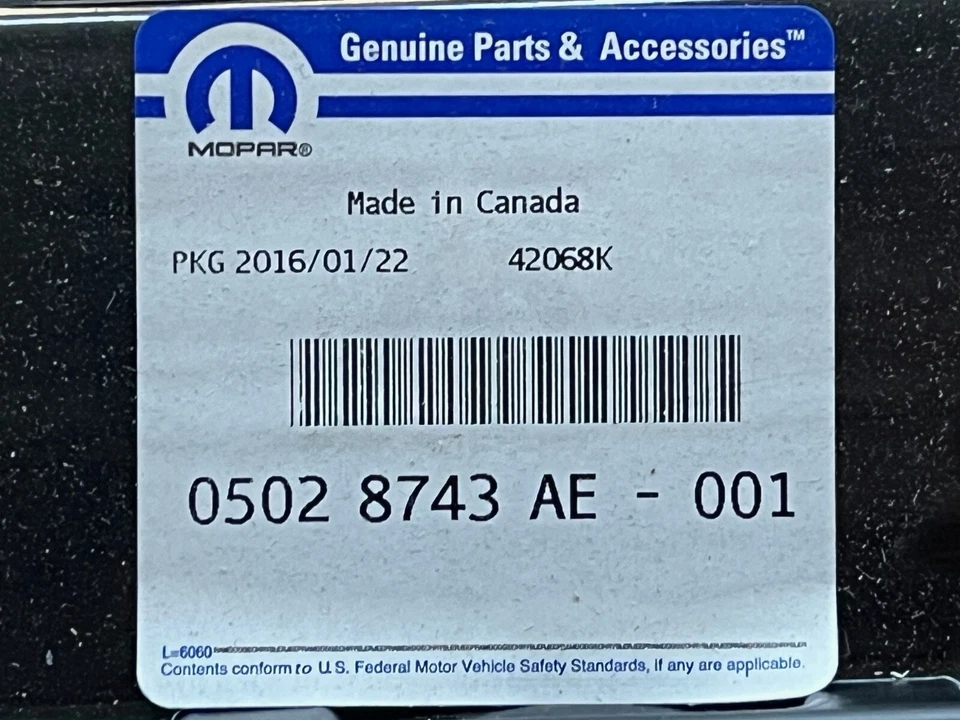 Soporte de radiador superior negro barra de amarre superior Dodge Challenger Mopar 2008-2014 OEM Foto 1 de 4