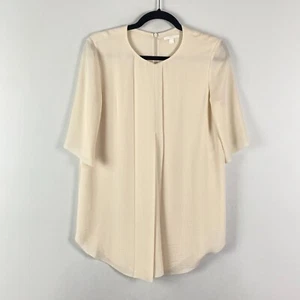 COS Layered Pleated Blouse In Beige EUR 36 US Size 6 Small Short Sleeve - Picture 1 of 11