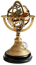 Nautical Sphere Globe Antique Style Engraved Brass Tabletop Armillary Marine