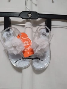 Sandalias de gelatina transparente Wonder Nation para niñas talla 7 - Imagen 1 de 4