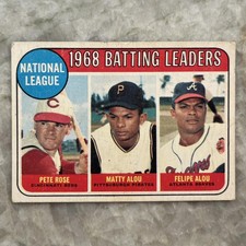 1969 O-Pee-Chee #2 Rose/Alou/Alou G/VG (surface wear) NL 1968 Batting Leaders