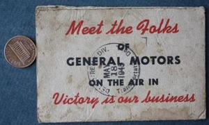 1945 World War II Era GM / General Motors Anderson Indiana WHBU Radio wallet---- - Picture 1 of 1