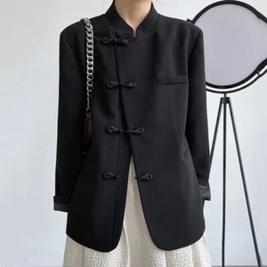 Office Lady Blazer Jacket Suits Coat Long Sleeve Business Workwear Vintage Style - Picture 1 of 20