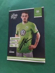 VfL Wolfsburgo, J. Horn, tarjeta de autógrafo, fútbol - Imagen 1 de 2